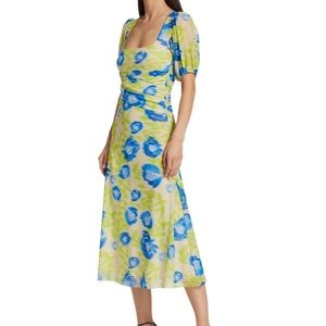 Ganni dress size 34 (2) New with tags. Never worn. Green and blue print. Midi